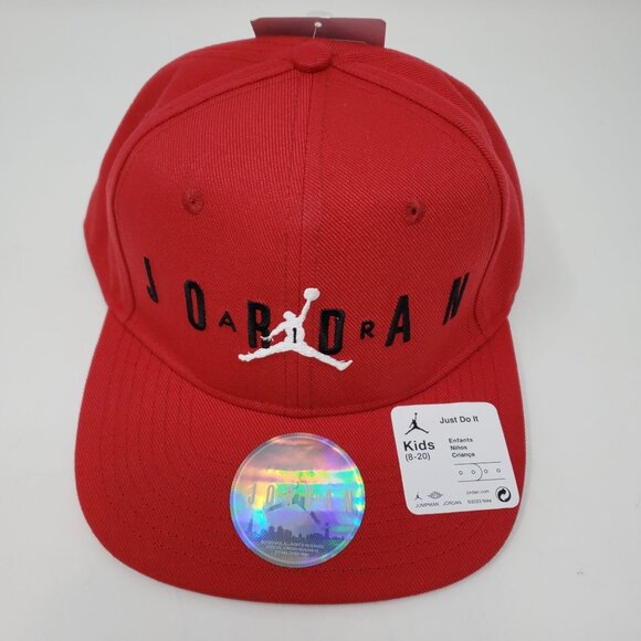 Jordan Red Snapback Hat Big Kids Size 8-20 Embroidered Logo Adjustable Fit - Picture 3 of 8